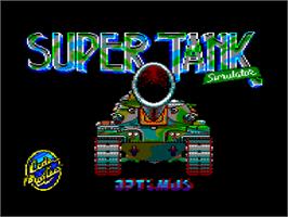 Title screen of Super Tank Simulator on the Amstrad CPC.