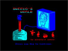 Title screen of Sweevo's World on the Amstrad CPC.