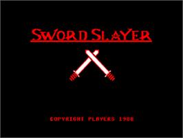 Title screen of Sword Slayer on the Amstrad CPC.