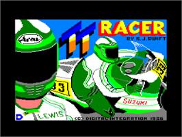Title screen of TT Racer on the Amstrad CPC.