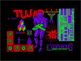 Title screen of TUJAD on the Amstrad CPC.