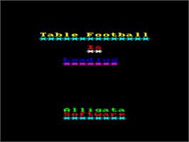 Title screen of Table Football on the Amstrad CPC.