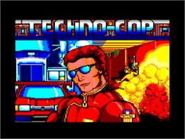 Title screen of Techno Cop on the Amstrad CPC.