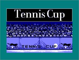 Title screen of Tennis Cup on the Amstrad CPC.