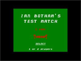 Title screen of Test Match on the Amstrad CPC.