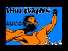 Title screen of Thai Boxing on the Amstrad CPC.