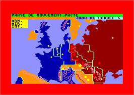 Title screen of Theatre Europe on the Amstrad CPC.