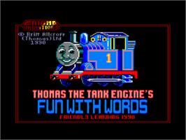 Title screen of Thomas The Tank Engine's Fun With Words on the Amstrad CPC.