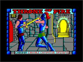 Title screen of Throne of Fire on the Amstrad CPC.