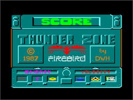 Title screen of Thunder Zone on the Amstrad CPC.