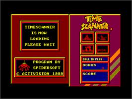 Title screen of Time Scanner on the Amstrad CPC.