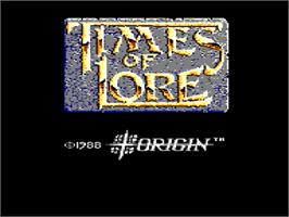 Title screen of Times Of Lore on the Amstrad CPC.