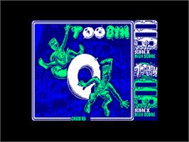 Title screen of Toobin' on the Amstrad CPC.