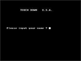 Title screen of Touchdown USA on the Amstrad CPC.