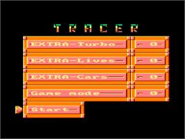 Title screen of Tracer on the Amstrad CPC.