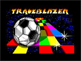 Title screen of Trailblazer on the Amstrad CPC.
