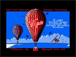 Title screen of Trans-Atlantic Balloon Challenge on the Amstrad CPC.