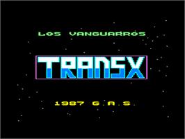 Title screen of Transx on the Amstrad CPC.
