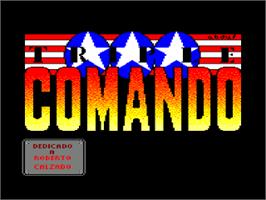 Title screen of Triple Comando on the Amstrad CPC.
