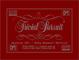 Title screen of Trivial Pursuit - Baby Boomer Edition on the Amstrad CPC.