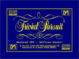 Title screen of Trivial Pursuit - Genus Edition on the Amstrad CPC.