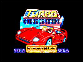 Title screen of Turbo Out Run on the Amstrad CPC.