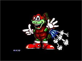Title screen of Turbo The Tortoise on the Amstrad CPC.