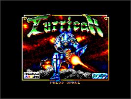 Title screen of Turrican on the Amstrad CPC.