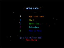 Title screen of Ultima Ratio on the Amstrad CPC.