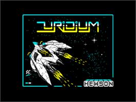 Title screen of Uridium on the Amstrad CPC.