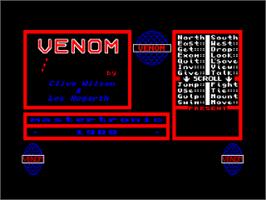 Title screen of Venom on the Amstrad CPC.