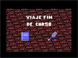 Title screen of Viaje Fin De Curso on the Amstrad CPC.