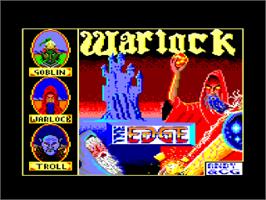 Title screen of Warlock on the Amstrad CPC.