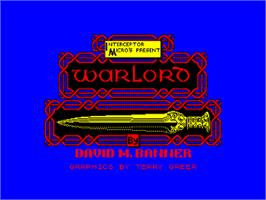 Title screen of Warlord on the Amstrad CPC.