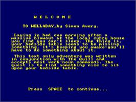 Title screen of Welladay on the Amstrad CPC.