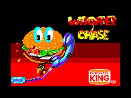 Title screen of Whopper Chase on the Amstrad CPC.