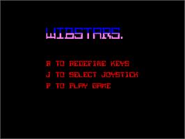 Title screen of Wibstars on the Amstrad CPC.