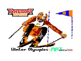 Title screen of Winter Olympics on the Amstrad CPC.