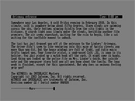 Title screen of Witness, The on the Amstrad CPC.