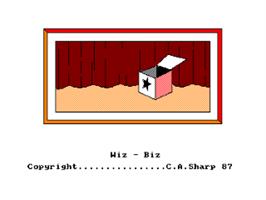 Title screen of Wiz-Biz on the Amstrad CPC.