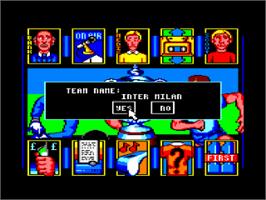 Title screen of World Soccer on the Amstrad CPC.
