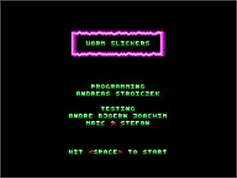Title screen of Worm Slickers on the Amstrad CPC.