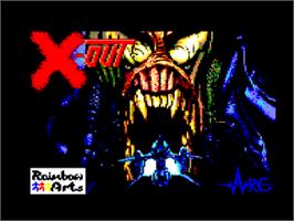 Title screen of X-Out on the Amstrad CPC.