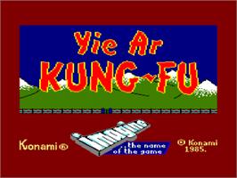 Title screen of Yie Ar Kung-Fu on the Amstrad CPC.