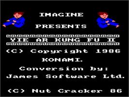 Title screen of Yie Ar Kung-Fu 2 on the Amstrad CPC.