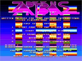 Title screen of Zap't'Balls on the Amstrad CPC.