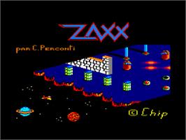 Title screen of Zaxx on the Amstrad CPC.