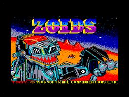 Title screen of Zoids - The Battle Begins on the Amstrad CPC.