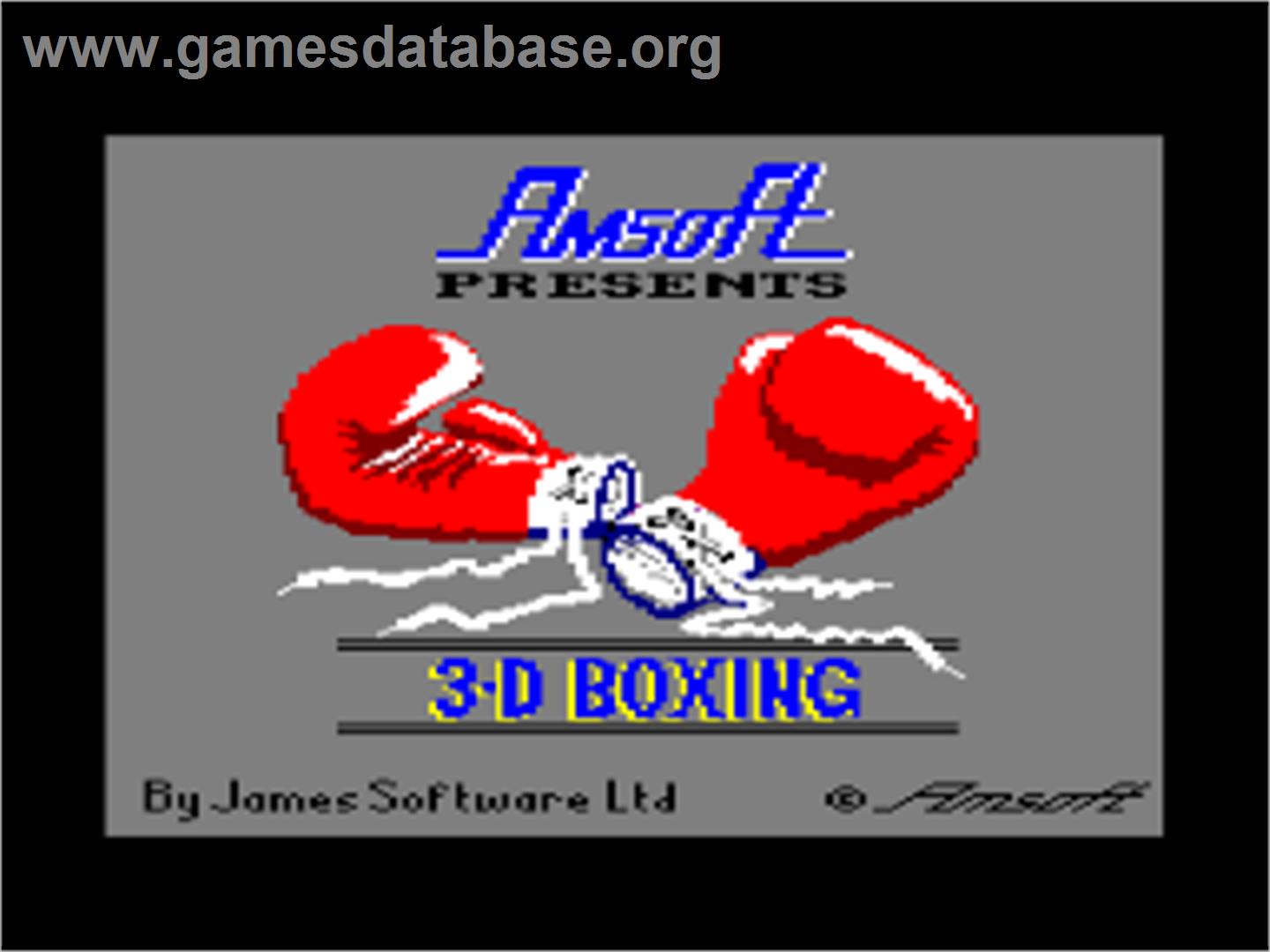 3D Boxing - Amstrad CPC - Artwork - Title Screen