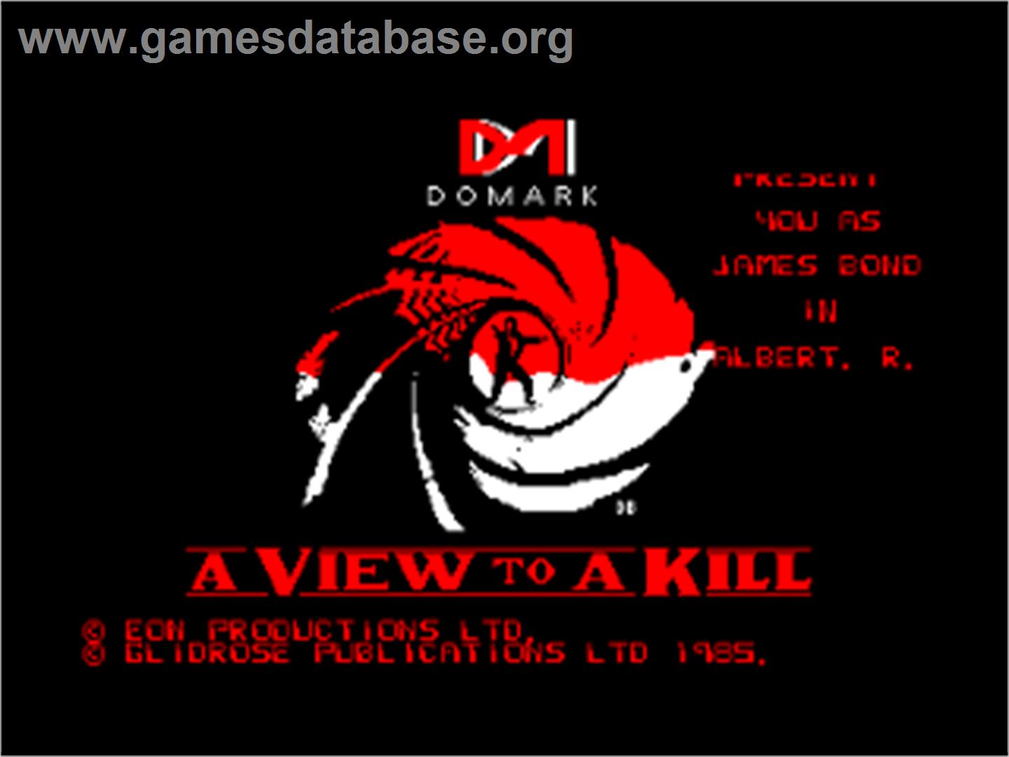 A View to a Kill - Amstrad CPC - Artwork - Title Screen
